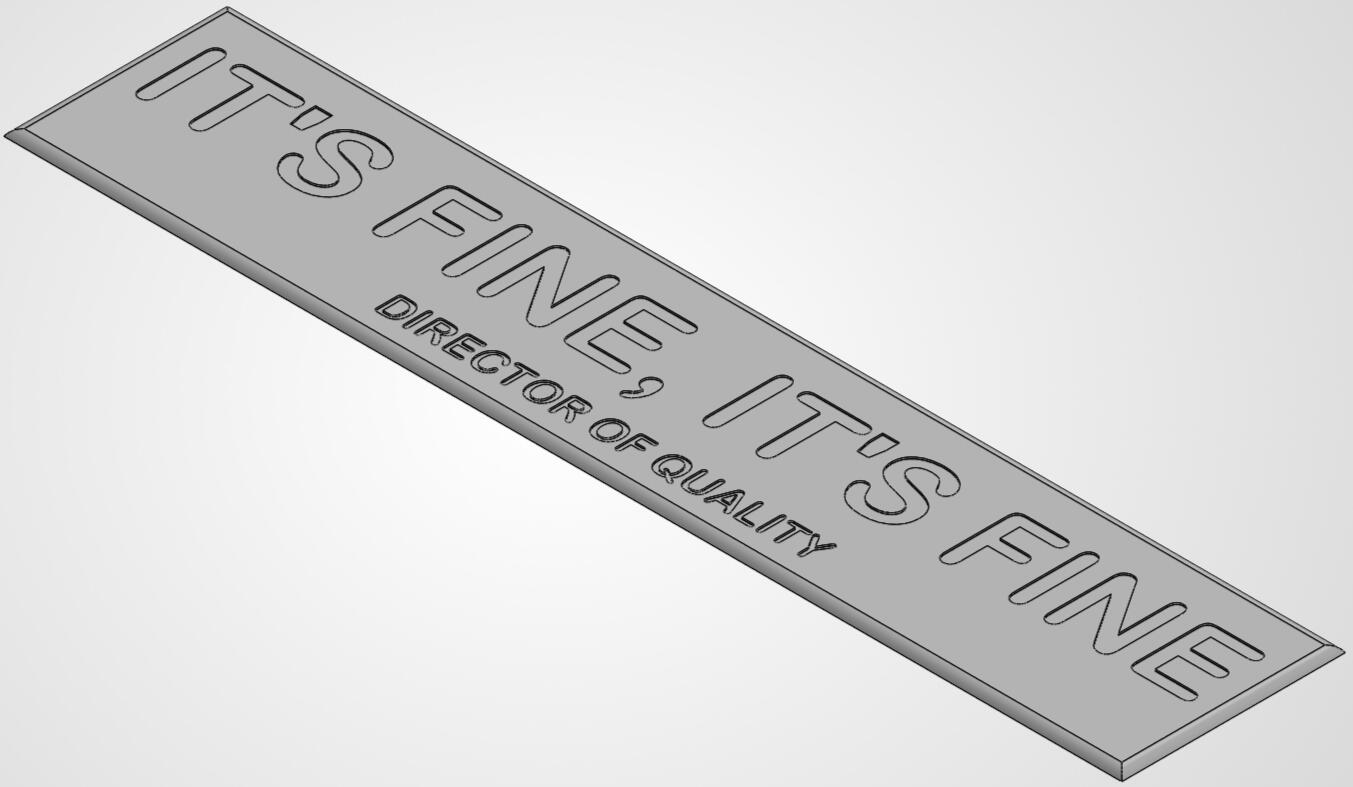 It's Fine Name Plaque